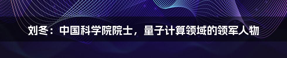 刘冬：中国科学院院士，量子计算领域的领军人物