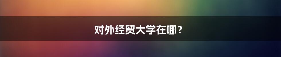 对外经贸大学在哪？