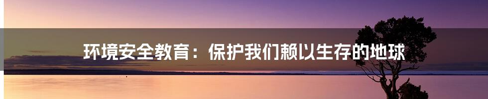 环境安全教育：保护我们赖以生存的地球