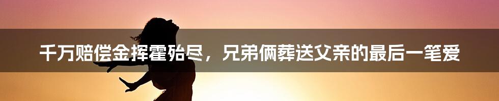 千万赔偿金挥霍殆尽，兄弟俩葬送父亲的最后一笔爱