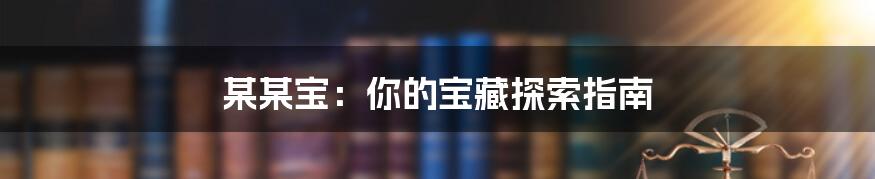 某某宝：你的宝藏探索指南