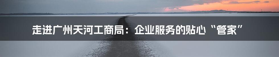 走进广州天河工商局：企业服务的贴心“管家”