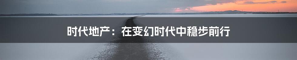 时代地产：在变幻时代中稳步前行