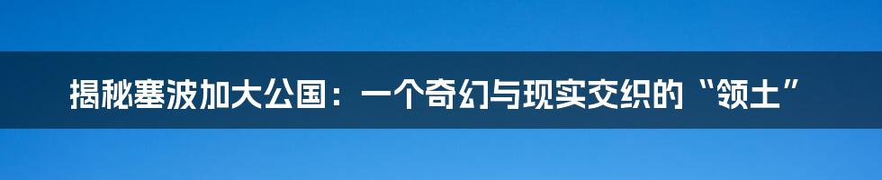 揭秘塞波加大公国：一个奇幻与现实交织的“领土”