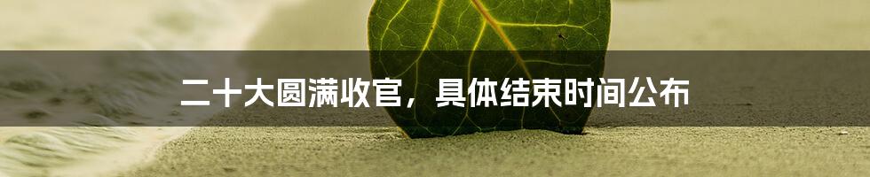 二十大圆满收官，具体结束时间公布