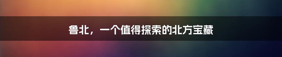 鲁北，一个值得探索的北方宝藏