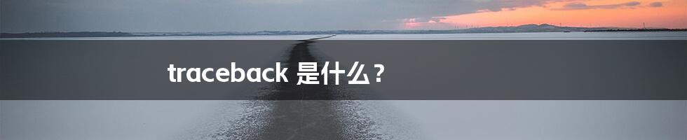 traceback 是什么？