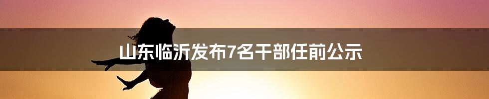 山东临沂发布7名干部任前公示