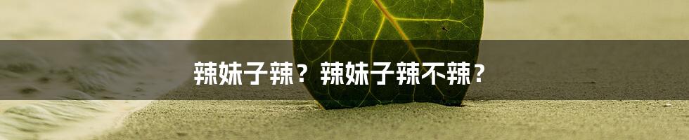 辣妹子辣？辣妹子辣不辣？