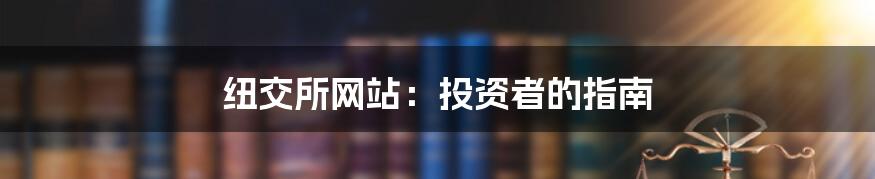 纽交所网站：投资者的指南