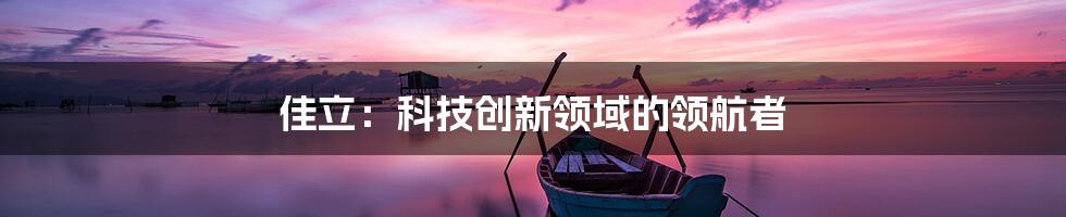 佳立：科技创新领域的领航者