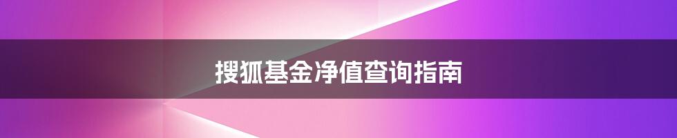 搜狐基金净值查询指南