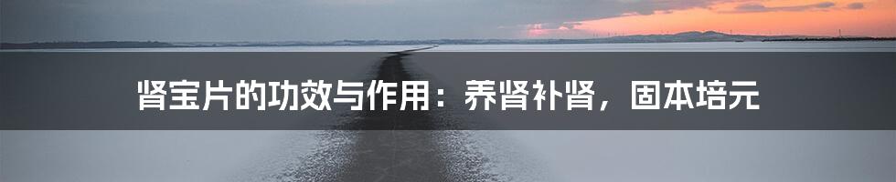 肾宝片的功效与作用：养肾补肾，固本培元