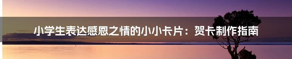 小学生表达感恩之情的小小卡片：贺卡制作指南