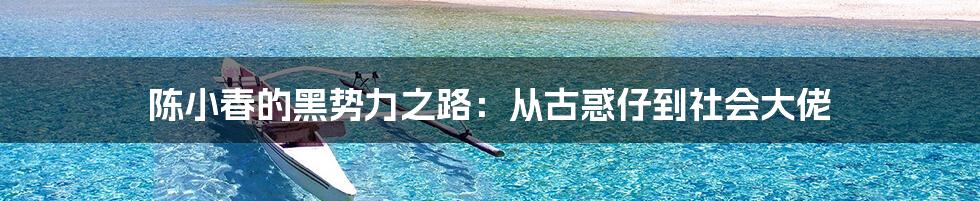 陈小春的黑势力之路：从古惑仔到社会大佬