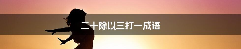 二十除以三打一成语