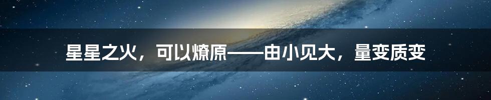 星星之火，可以燎原——由小见大，量变质变