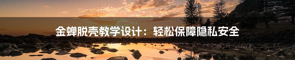 金蝉脱壳教学设计：轻松保障隐私安全