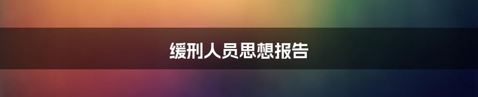 缓刑人员思想报告