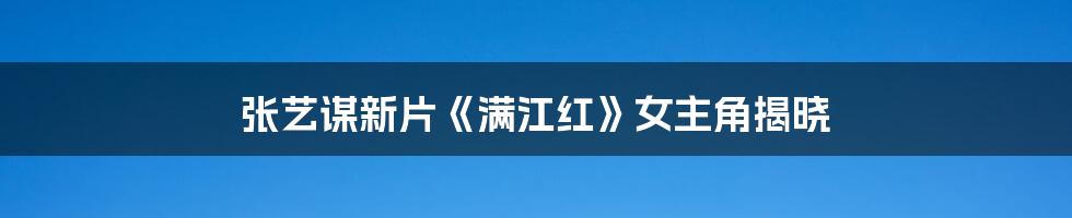 张艺谋新片《满江红》女主角揭晓