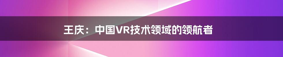 王庆：中国VR技术领域的领航者