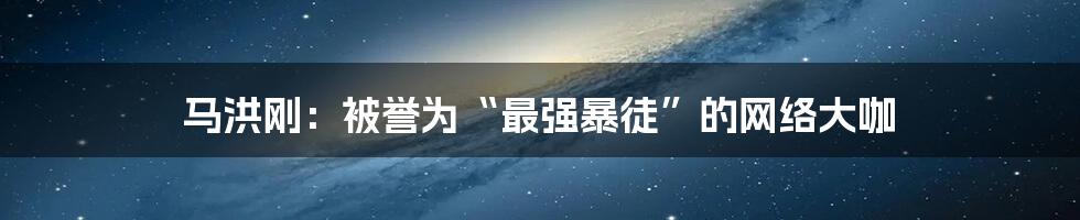 马洪刚：被誉为“最强暴徒”的网络大咖