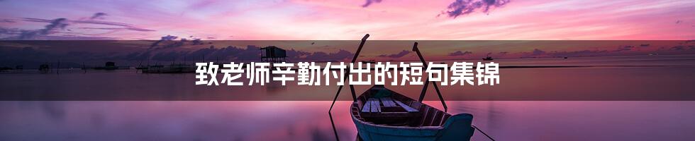 致老师辛勤付出的短句集锦