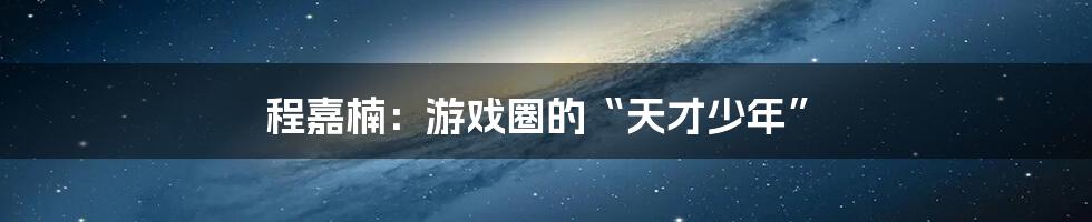 程嘉楠：游戏圈的“天才少年”