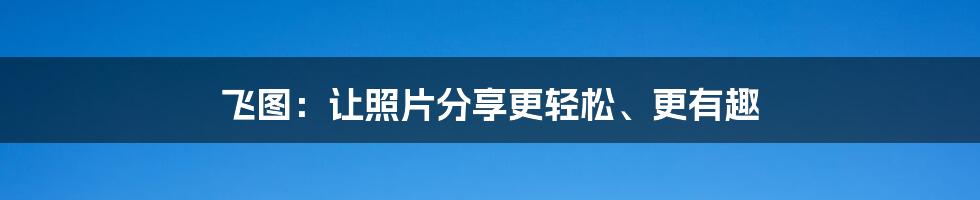 飞图：让照片分享更轻松、更有趣