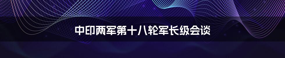 中印两军第十八轮军长级会谈