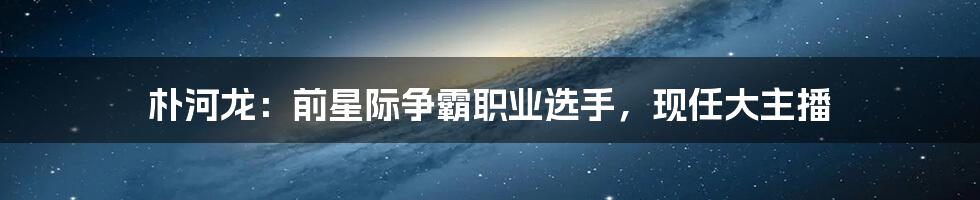 朴河龙：前星际争霸职业选手，现任大主播