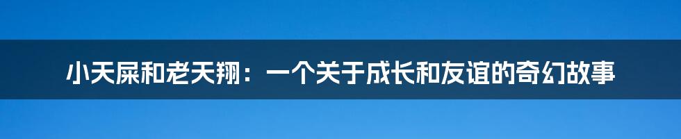 小天屎和老天翔：一个关于成长和友谊的奇幻故事