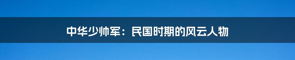 中华少帅军：民国时期的风云人物