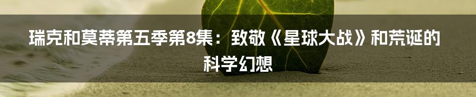 瑞克和莫蒂第五季第8集：致敬《星球大战》和荒诞的科学幻想