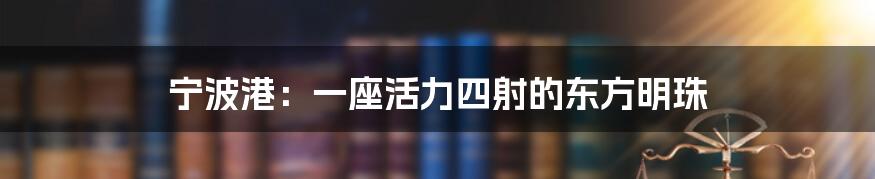 宁波港：一座活力四射的东方明珠