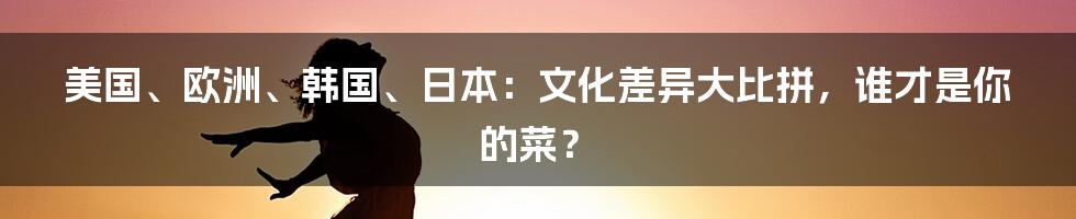 美国、欧洲、韩国、日本：文化差异大比拼，谁才是你的菜？