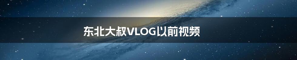 东北大叔VLOG以前视频