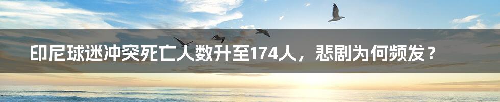 印尼球迷冲突死亡人数升至174人，悲剧为何频发？