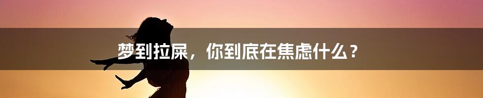 梦到拉屎，你到底在焦虑什么？