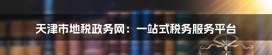 天津市地税政务网：一站式税务服务平台