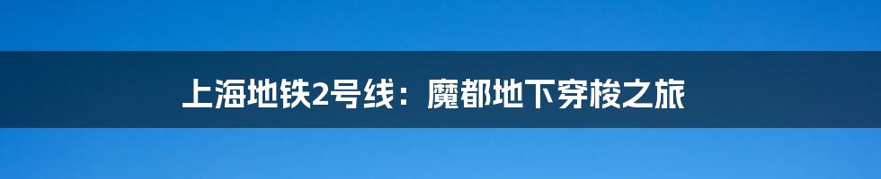 上海地铁2号线：魔都地下穿梭之旅