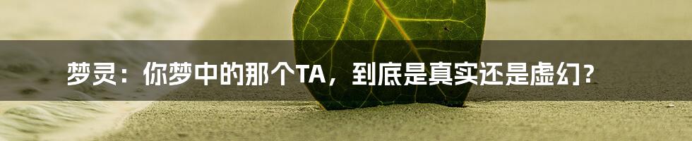 梦灵：你梦中的那个TA，到底是真实还是虚幻？