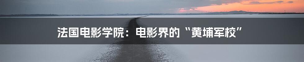 法国电影学院：电影界的“黄埔军校”