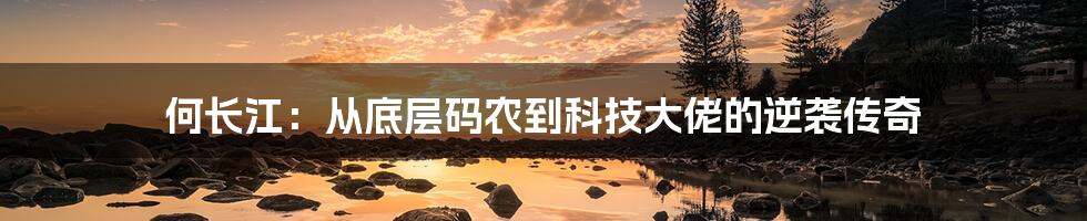 何长江：从底层码农到科技大佬的逆袭传奇