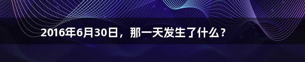 2016年6月30日，那一天发生了什么？