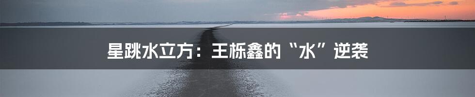 星跳水立方：王栎鑫的“水”逆袭