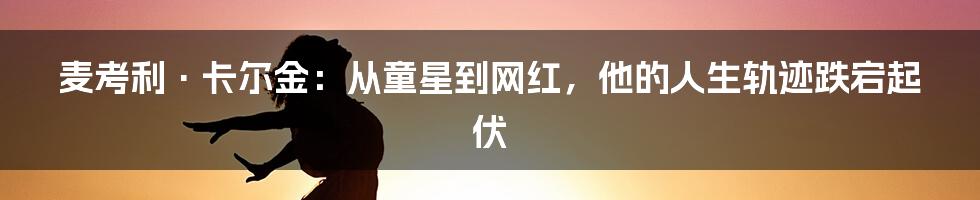 麦考利·卡尔金：从童星到网红，他的人生轨迹跌宕起伏