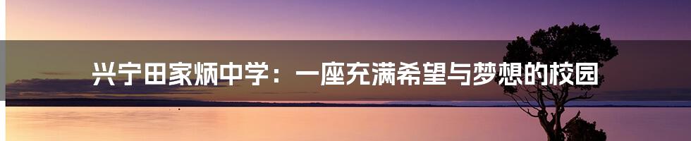 兴宁田家炳中学：一座充满希望与梦想的校园