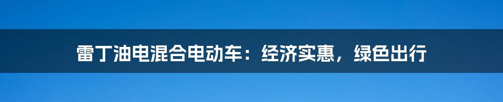 雷丁油电混合电动车：经济实惠，绿色出行