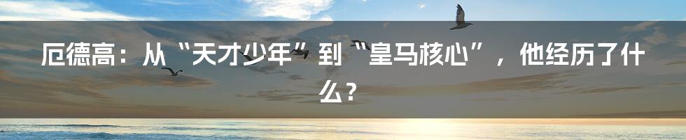 厄德高：从“天才少年”到“皇马核心”，他经历了什么？